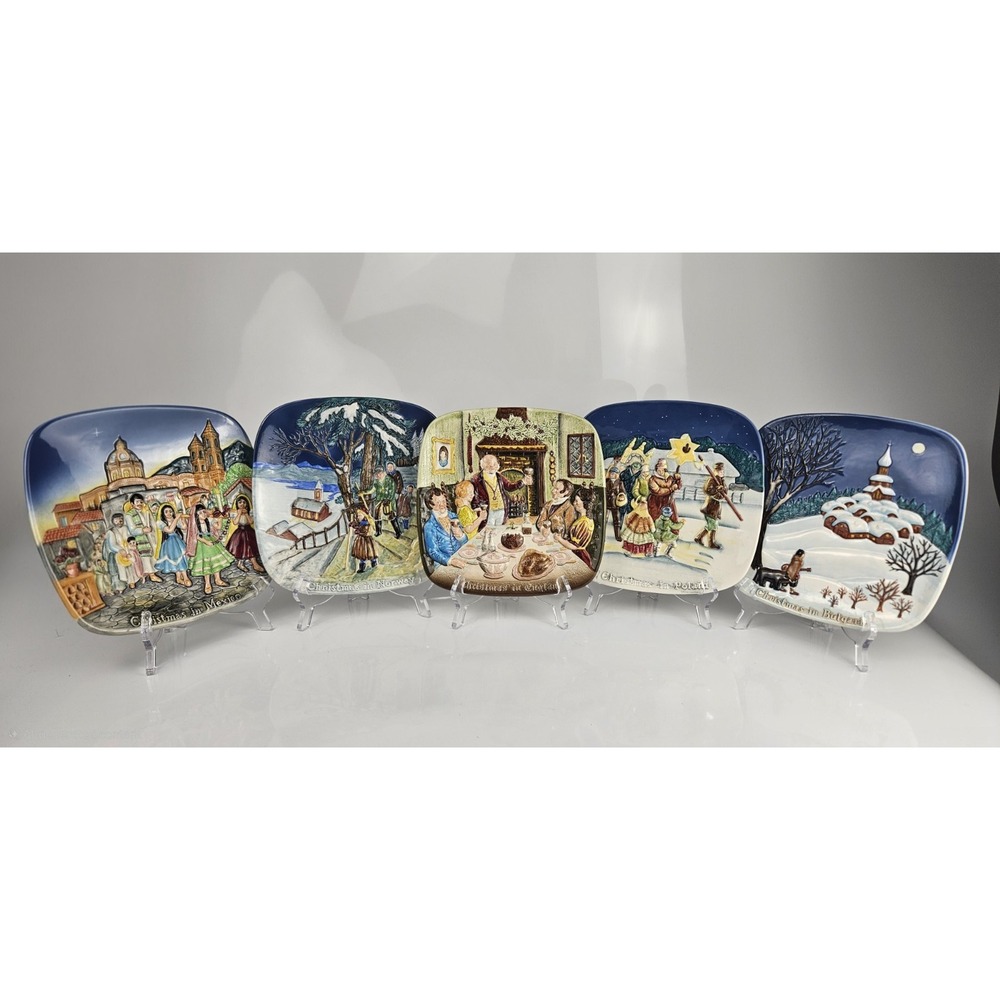 Set Of 5 Royal Doulton Christmas Around The World John‎ Beswick Collector Plates
